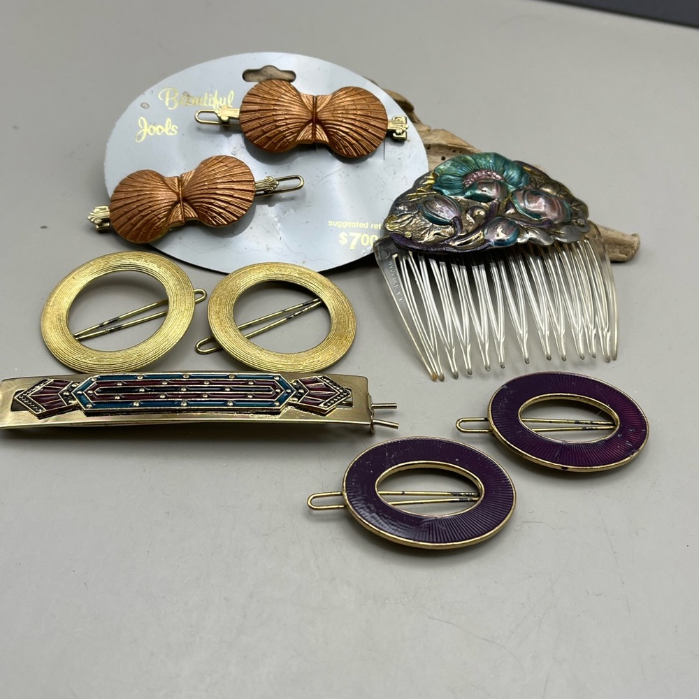 Women's Vintage Accessory Set - Gold, Purple, Silver -Retro Statement